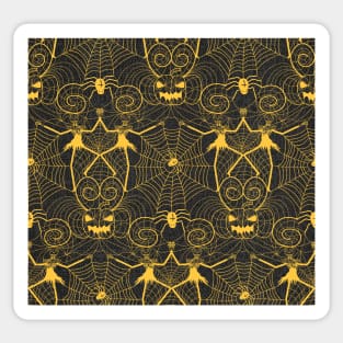 Halloween nightmare lace yellow on black Sticker